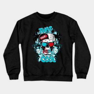 skull with beach theme Crewneck Sweatshirt